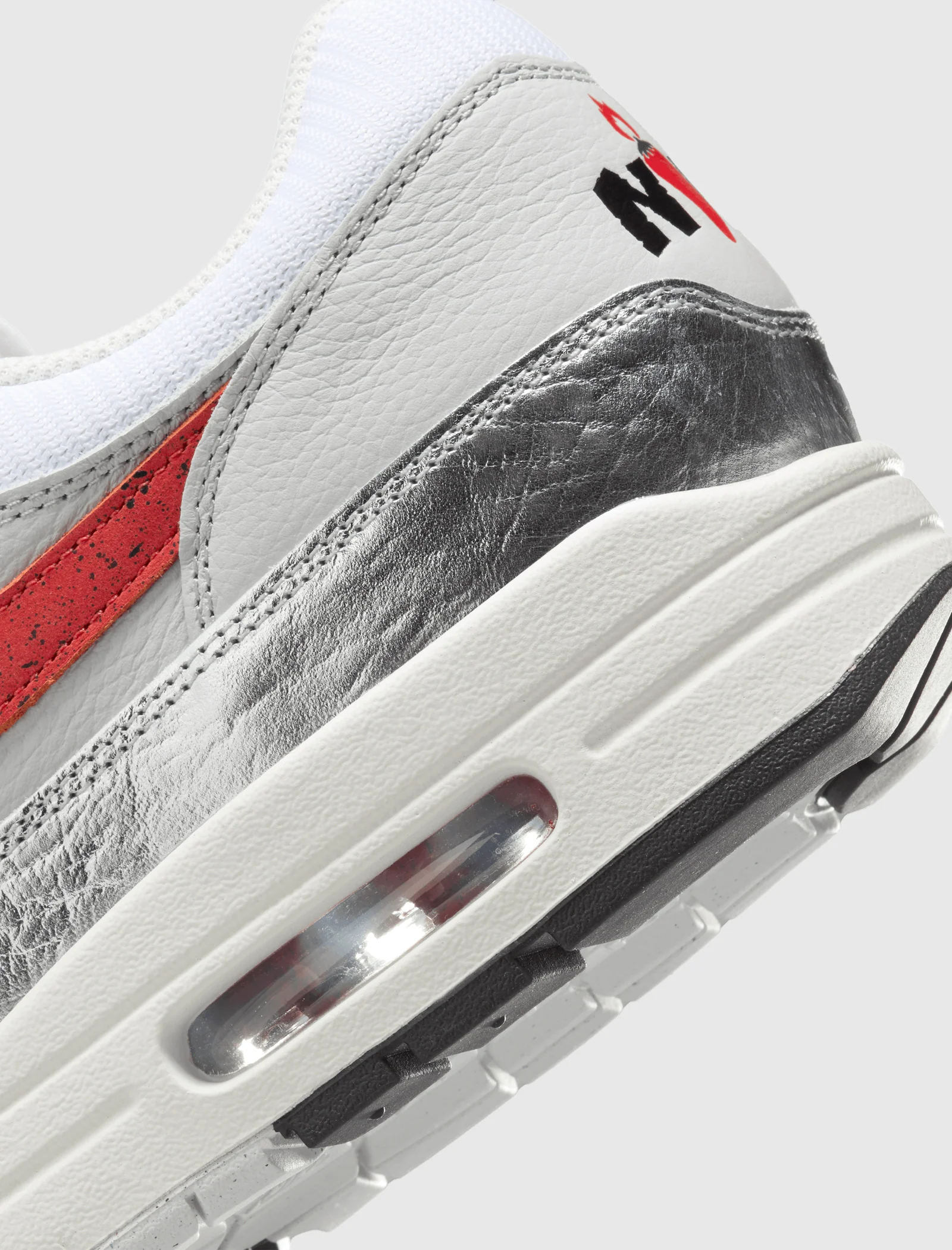 AIR MAX 1 PRM "WHITE/CHILE RED-METALLIC SILVER" - Image 3
