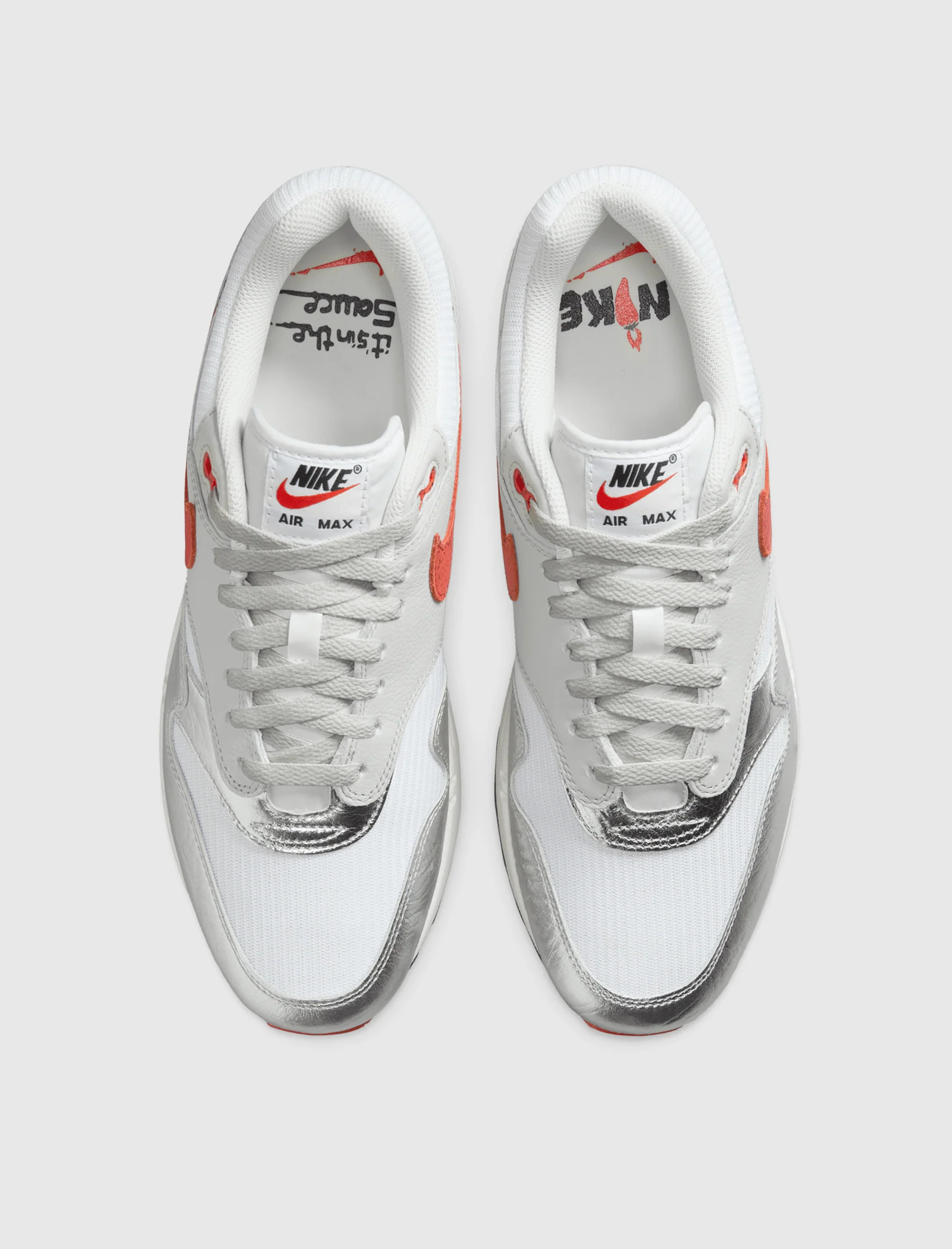 AIR MAX 1 PRM "WHITE/CHILE RED-METALLIC SILVER" - Image 5
