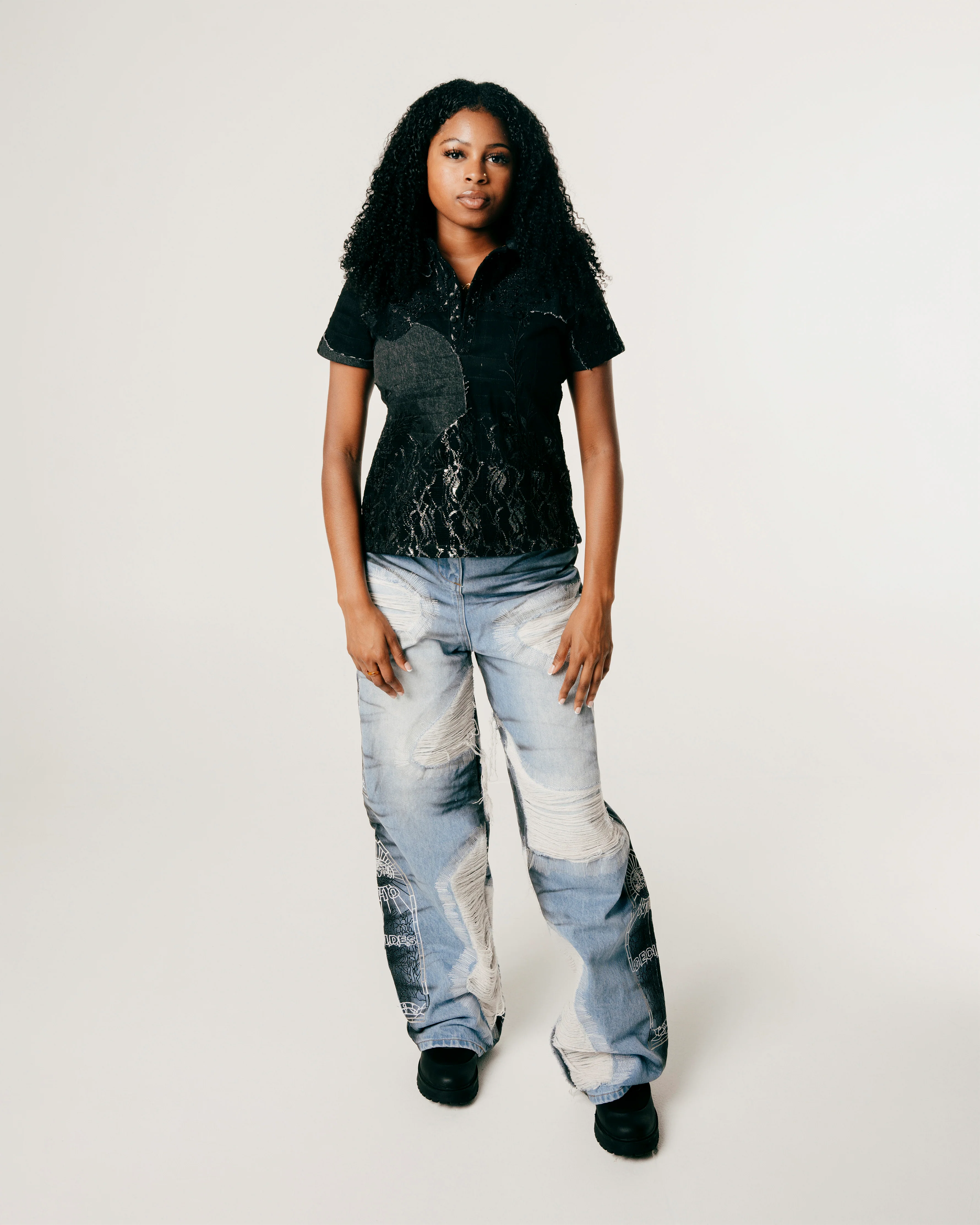 WOMEN'S NOIR STRIPE DENIM - Image 7